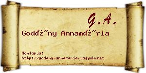 Godány Annamária névjegykártya