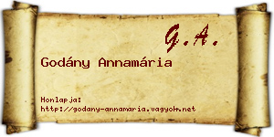 Godány Annamária névjegykártya